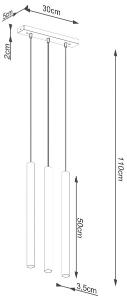 Sollux SL.1272 - Luster na lanku PASTELO 3xG9/8W/230V betón
