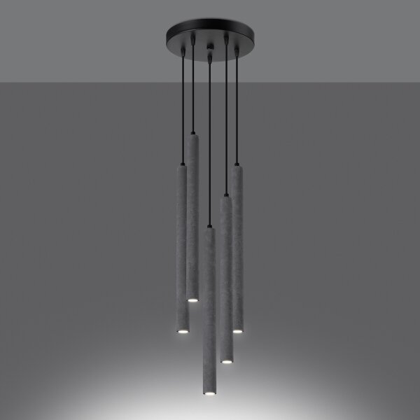 Sollux SL.1275 - Luster na lanku PASTELO 5xG9/8W/230V betón