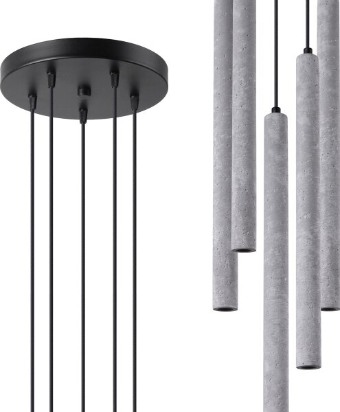 Sollux SL.1275 - Luster na lanku PASTELO 5xG9/8W/230V betón