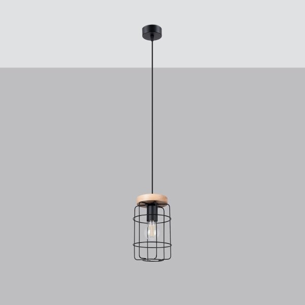 Sollux SL.1263 - Luster na lanku GOTTO 1xE27/15W/230V čierna