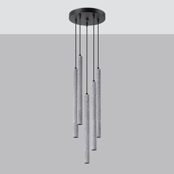 Sollux SL.1275 - Luster na lanku PASTELO 5xG9/8W/230V betón