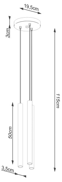 Sollux SL.1273 - Luster na lanku PASTELO 3xG9/8W/230V betón