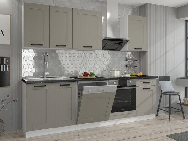 NovýNábytok.sk Potravinová kuchynská skriňa Lucid 60 LO 210 2F (claygrey + biela). Vlastná spoľahlivá doprava až k Vám domov. 1045465