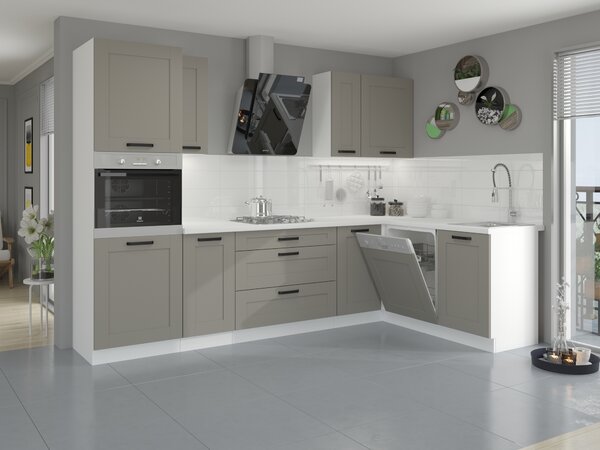 NovýNábytok.sk Potravinová kuchynská skriňa Lucid 60 LO 210 2F (claygrey + biela). Vlastná spoľahlivá doprava až k Vám domov. 1045465