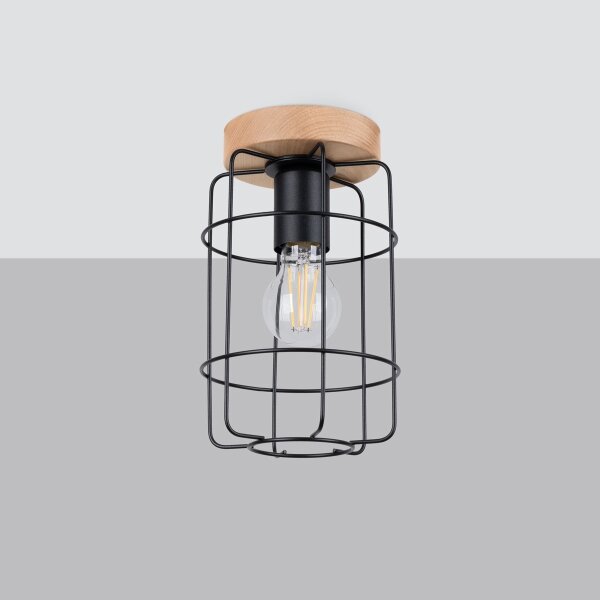 Sollux SL.1262 - Stropné svietidlo GOTTO 1xE27/15W/230V čierna