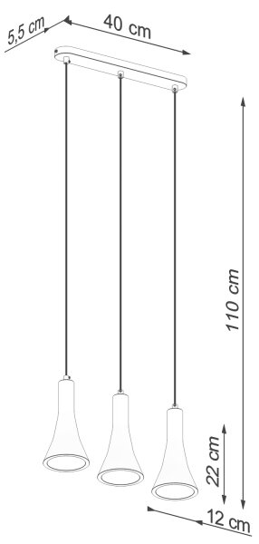 Sollux SL.1225 - Luster na lanku REA 3xE14/12W/230V betón