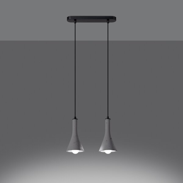 Sollux SL.1224 - Luster na lanku REA 2xE14/12W/230V betón