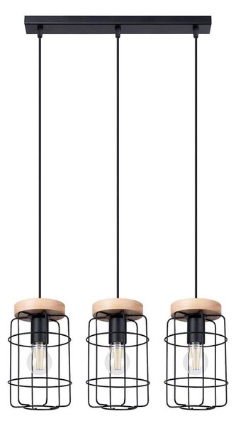 Sollux SL.1264 - Luster na lanku GOTTO 3xE27/15W/230V čierna
