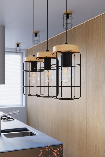 Sollux SL.1263 - Luster na lanku GOTTO 1xE27/15W/230V čierna