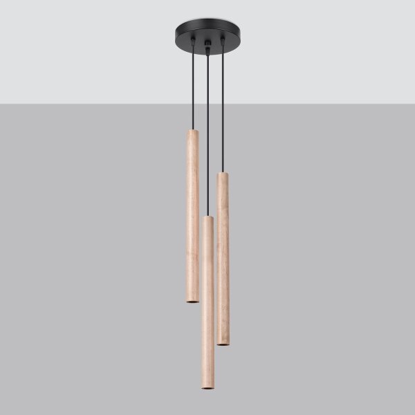 Sollux SL.1268 - Luster na lanku PASTELO 3xG9/8W/230V drevo