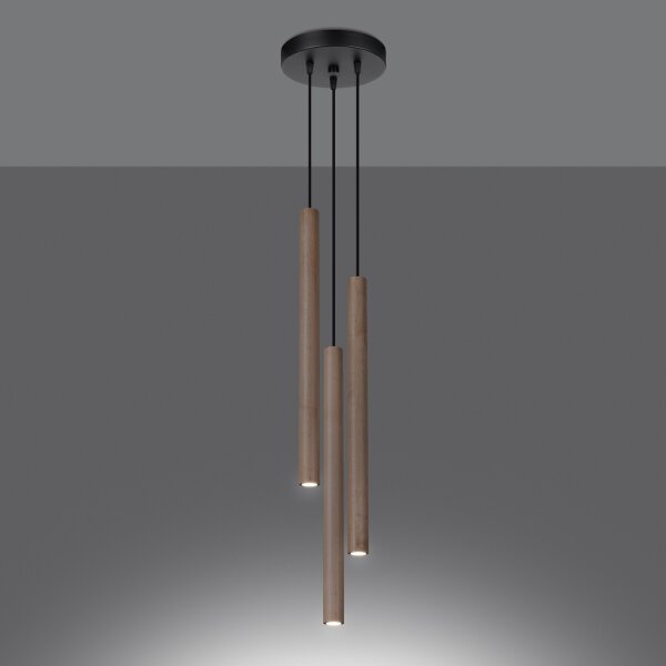 Sollux SL.1268 - Luster na lanku PASTELO 3xG9/8W/230V drevo