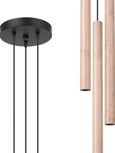 Sollux SL.1268 - Luster na lanku PASTELO 3xG9/8W/230V drevo