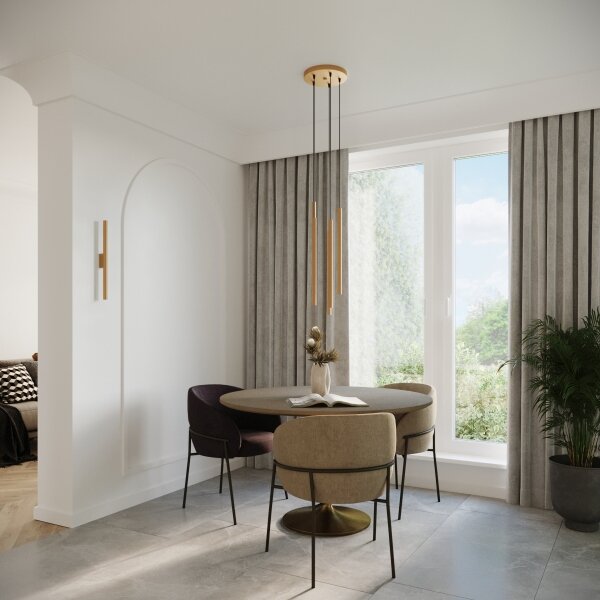 Sollux SL.1174 - Luster na lanku PASTELO 5xG9/8W/230V zlatá