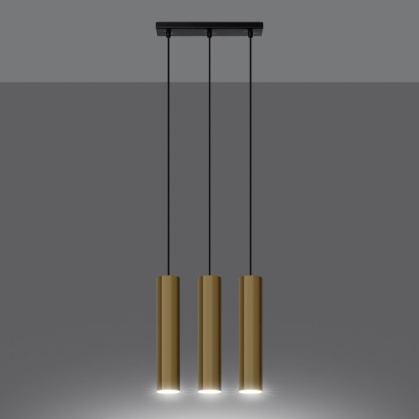 Sollux SL.1201 - Luster na lanku LAGOS 3xGU10/10W/230V zlatá