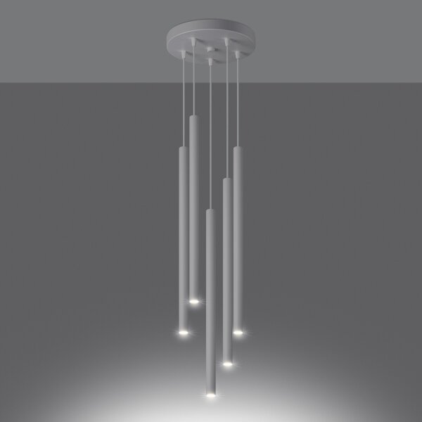 Sollux SL.1175 - Luster na lanku PASTELO 5xG9/8W/230V biela