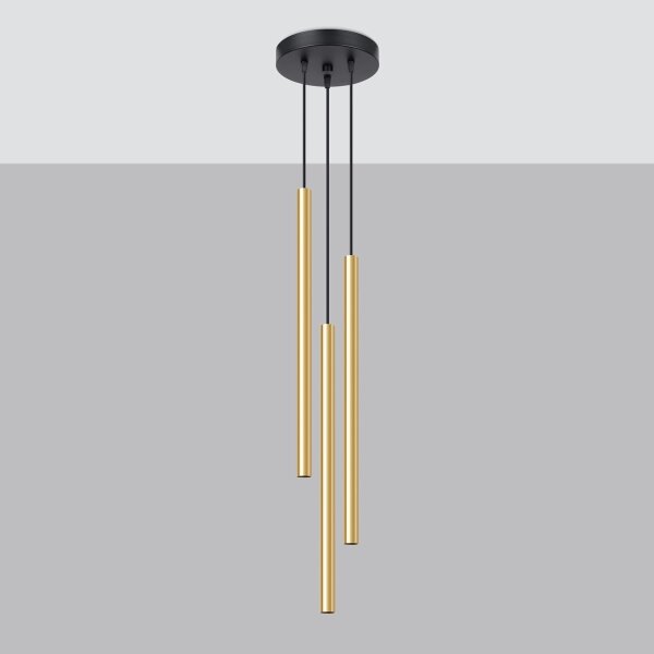 Sollux SL.1197 - Luster na lanku PASTELO 3xG9/8W/230V zlatá