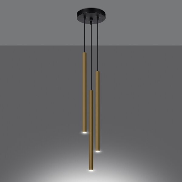 Sollux SL.1197 - Luster na lanku PASTELO 3xG9/8W/230V zlatá