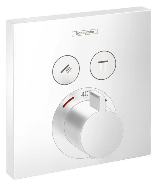 Hansgrohe Shower Select, termostatická batéria pod omietku na 2 spotrebiče, matná biela 15763700