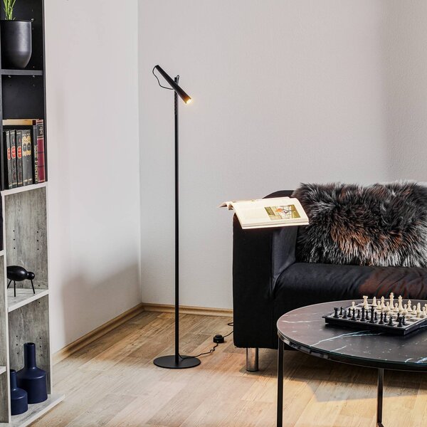 Foscarini Magneto LED stojacia lampa, čierne, Čierna, Obývacia izba / jedáleň, kov, Dizajn