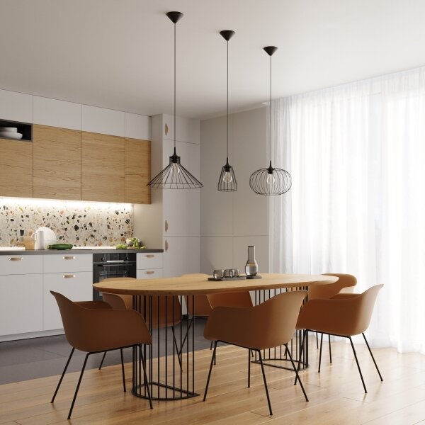 Sollux SL.1185 - Luster na lanku TSUNO 1xE27/15W/230V čierna