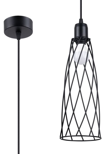 Sollux SL.1165 - Luster na lanku SUBA 1xE27/15W/230V čierna