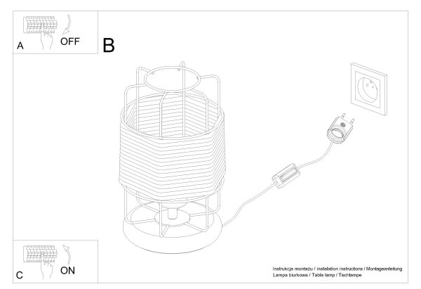 Sollux SL.1302 - Stolná lampa GIZUR 1xE27/15W/230V