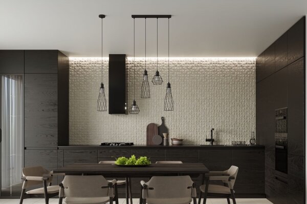 Sollux SL.1167 - Luster na lanku SUBA 4xE27/15W/230V čierna