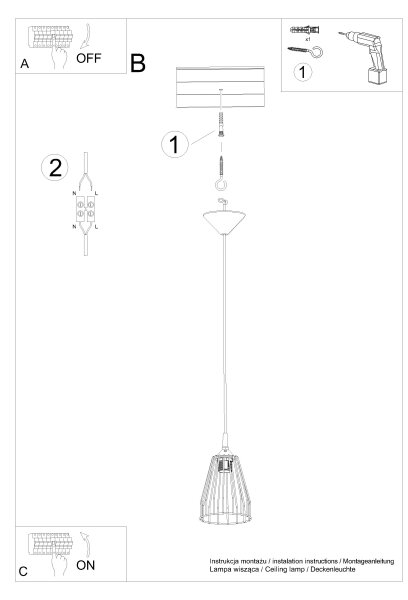 Sollux SL.1205 - Luster na lanku LEYO 1xE27/15W/230V čierna