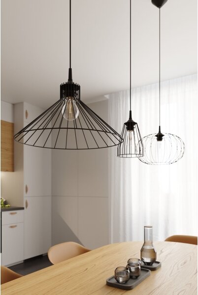 Sollux SL.1185 - Luster na lanku TSUNO 1xE27/15W/230V čierna