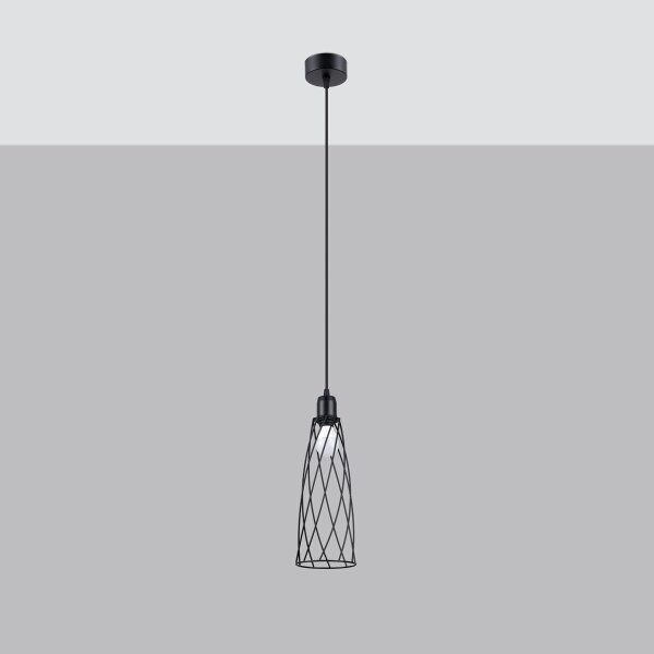 Sollux SL.1165 - Luster na lanku SUBA 1xE27/15W/230V čierna