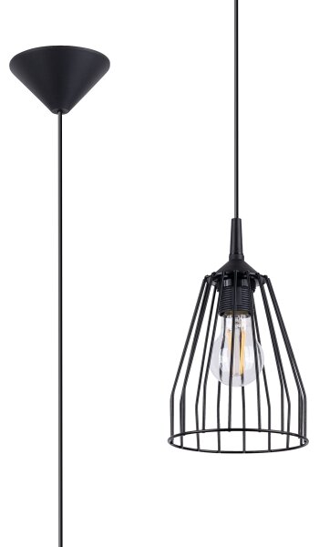 Sollux SL.1205 - Luster na lanku LEYO 1xE27/15W/230V čierna