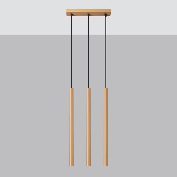 Sollux SL.1171 - Luster na lanku PASTELO 3xG9/8W/230V zlatá