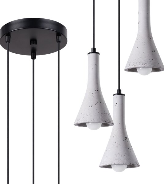 Sollux SL.1226 - Luster na lanku REA 3xE14/12W/230V betón