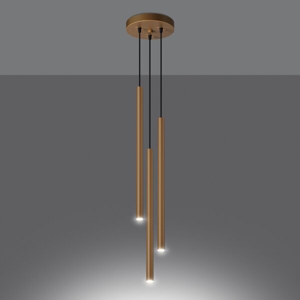 Sollux SL.1172 - Luster na lanku PASTELO 3xG9/8W/230V zlatá