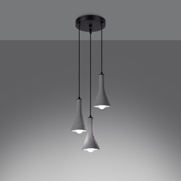 Sollux SL.1226 - Luster na lanku REA 3xE14/12W/230V betón