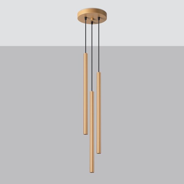 Sollux SL.1172 - Luster na lanku PASTELO 3xG9/8W/230V zlatá