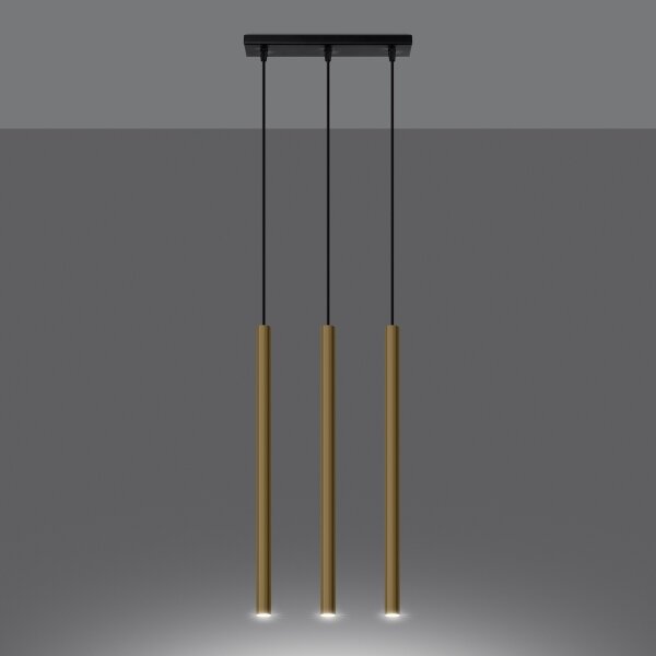 Sollux SL.1196 - Luster na lanku PASTELO 3xG9/8W/230V zlatá