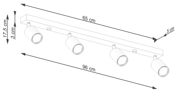 Sollux SL.1289 - Bodové svietidlo VERDO 4xGU10/10W/230V biela
