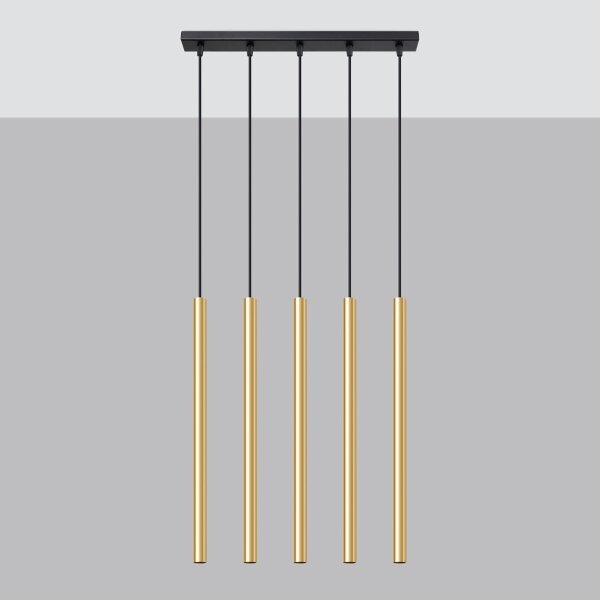 Sollux SL.1198 - Luster na lanku PASTELO 5xG9/8W/230V zlatá