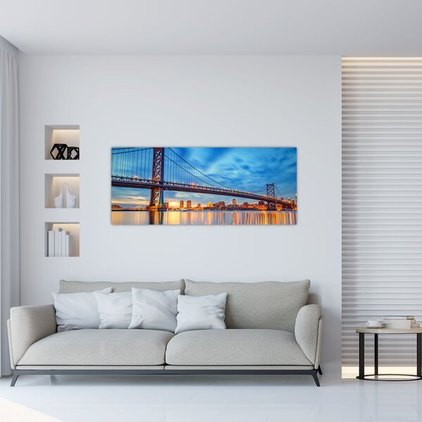 Obraz - Most Benjamina Franklina, Filadelfia (120x50 cm)