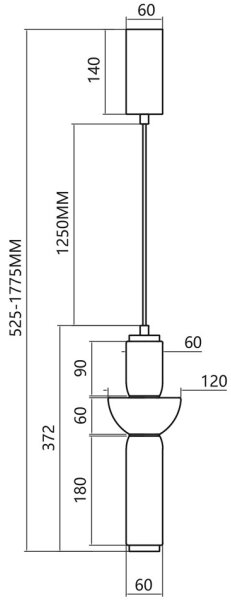 LED Luster na lanku CAMPO LED/19W/230V