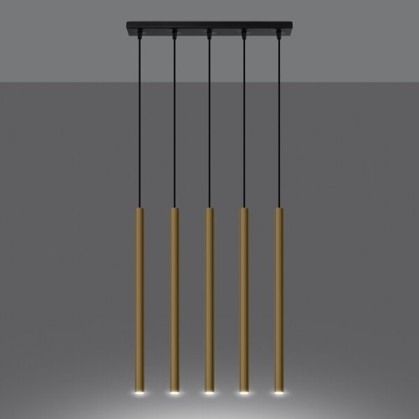 Sollux SL.1198 - Luster na lanku PASTELO 5xG9/8W/230V zlatá