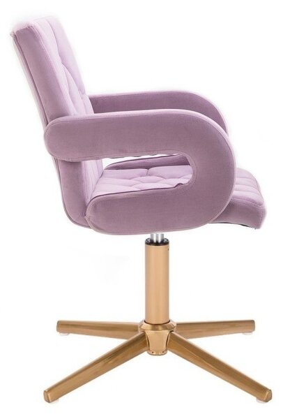 LuxuryForm DESIGN Stolička BOSTON VELUR na zlatom kríži - levanduľa