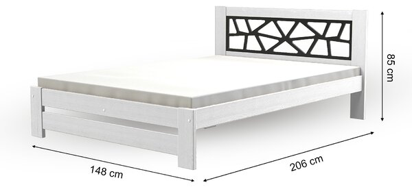 Biela manželská drevená posteľ KOSMA Rozmer: 140x200