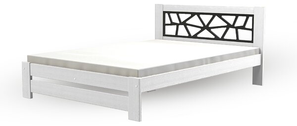 Biela manželská drevená posteľ KOSMA Rozmer: 140x200