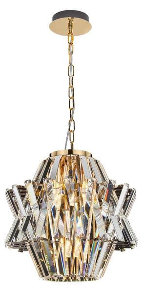Krištáľový luster na reťazi CROWN 4xE14/40W/230V zlatá