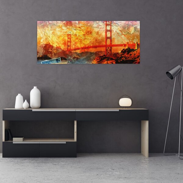 Obraz - Golden Gate, San Francisco, Kalifornia (120x50 cm)