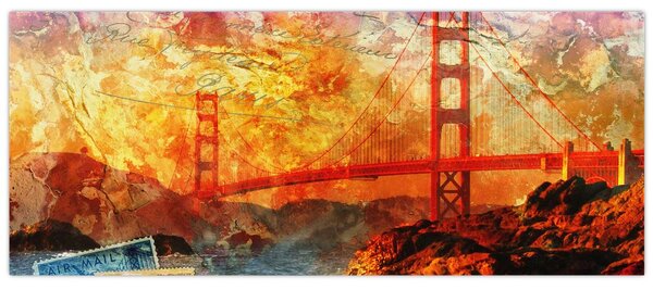 Obraz - Golden Gate, San Francisco, Kalifornia (120x50 cm)