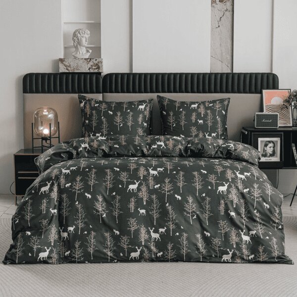 Obliečky z mikrovlákna OAK DEER tmavo zelené Rozmer obliečky: 70 x 90 cm | 140 x 220 cm