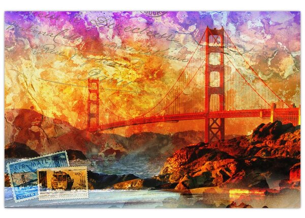 Obraz - Golden Gate, San Francisco, Kalifornia (90x60 cm)
